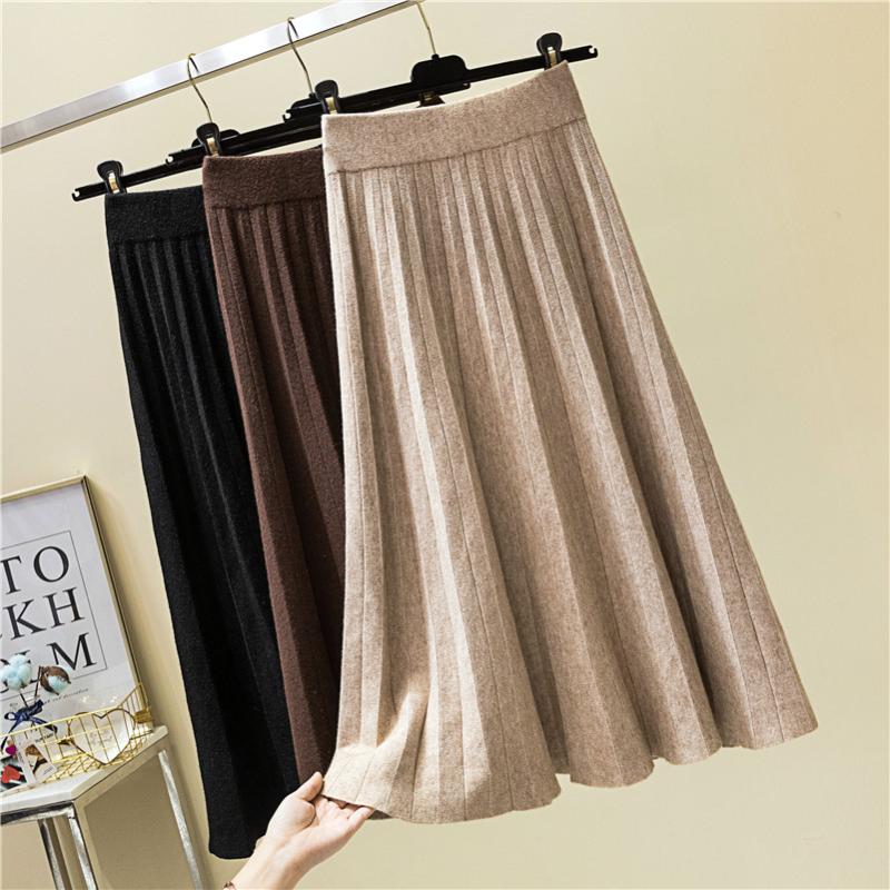 Skirts Women Winter Chic Style A-line Pleated Long Skirt Woolen Blend Knitted Flared Mid Calf Gray Beige
Skirts Women Winter Chic Style A-line Pleated Long Skirt Woolen Blend Knitted Flared Mid Calf Gray Beige