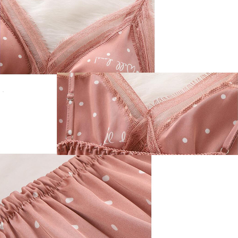 Women's Sleepwear Pink Print Dot Wedding Robe Set Sleepwear Casual Intimate Lingerie Nightgown Nightdress Soft Homewear Home Clothing Kimono Gown