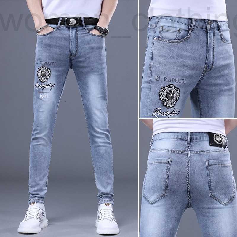 Men's Jeans Designer men's fashion brand youth slim fit small feet elastic hot drill embroidery jeans pants WGI4, 6872 blue
Men's Jeans Designer men's fashion brand youth slim fit small feet elastic hot drill embroidery jeans pants WGI4, 6872 blue