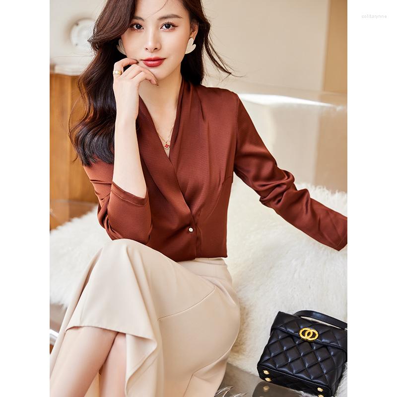 Women's Blouses Korean Long Sleeve Summer Plus Size V-neck Women's Medium Business Professional Office French Casual Loose Work Shirt, Claret shirt
Women's Blouses Korean Long Sleeve Summer Plus Size V-neck Women's Medium Business Professional Office French Casual Loose Work Shirt, Claret shirt