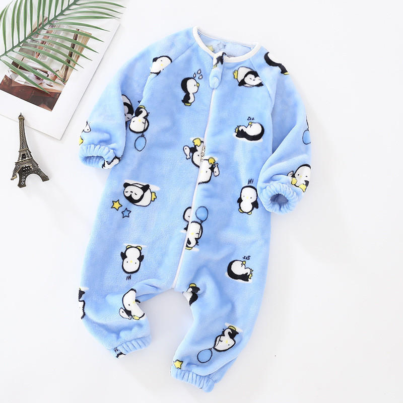Pajamas Baby Pajamas For Boys Girls Thick Warm Pajama Autumn Children Flannel Onesies Jumpsuits Winter Kids Cartoon Blanket Sleepwear 230227