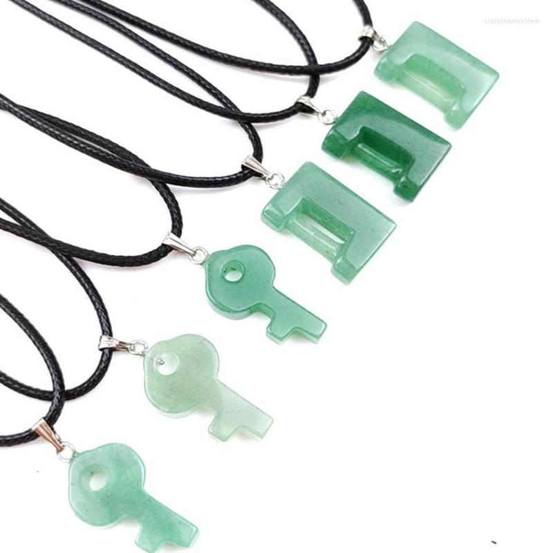 Pendant Necklaces FYJS Unique 10 Pcs Silver Plated Key And Lock Natural Green Aventurine Rope Chain Necklace For Lovers Jewelry
Pendant Necklaces FYJS Unique 10 Pcs Silver Plated Key And Lock Natural Green Aventurine Rope Chain Necklace For Lovers Jewelry