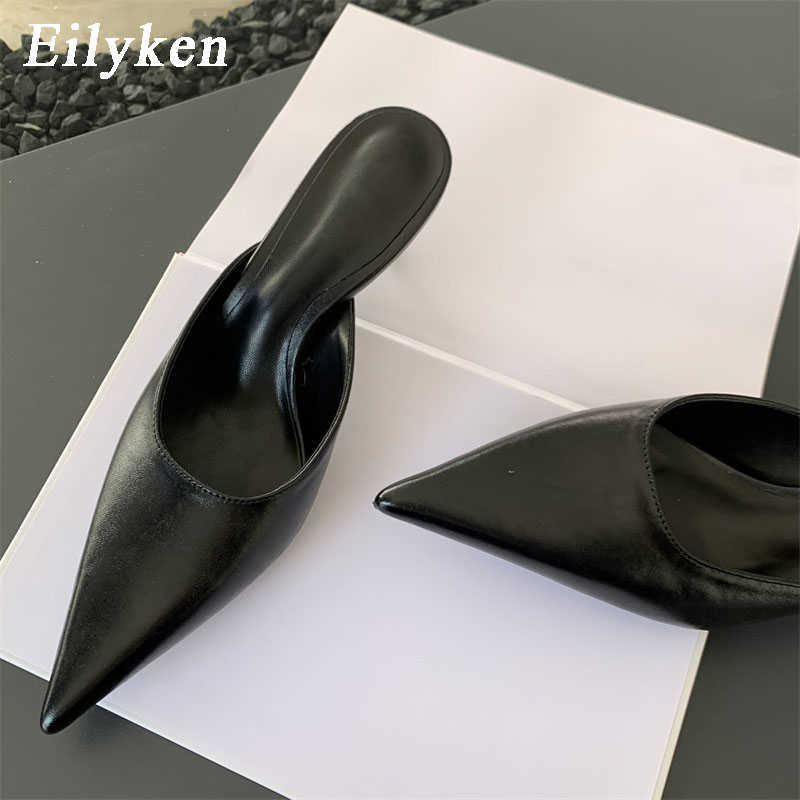 Dress Shoes Eilyken Gold Silver Women Pumps Slipper Fashion Pointed Toe Shallow Stiletto High Heel Slingback Mules tacones mujerL230227