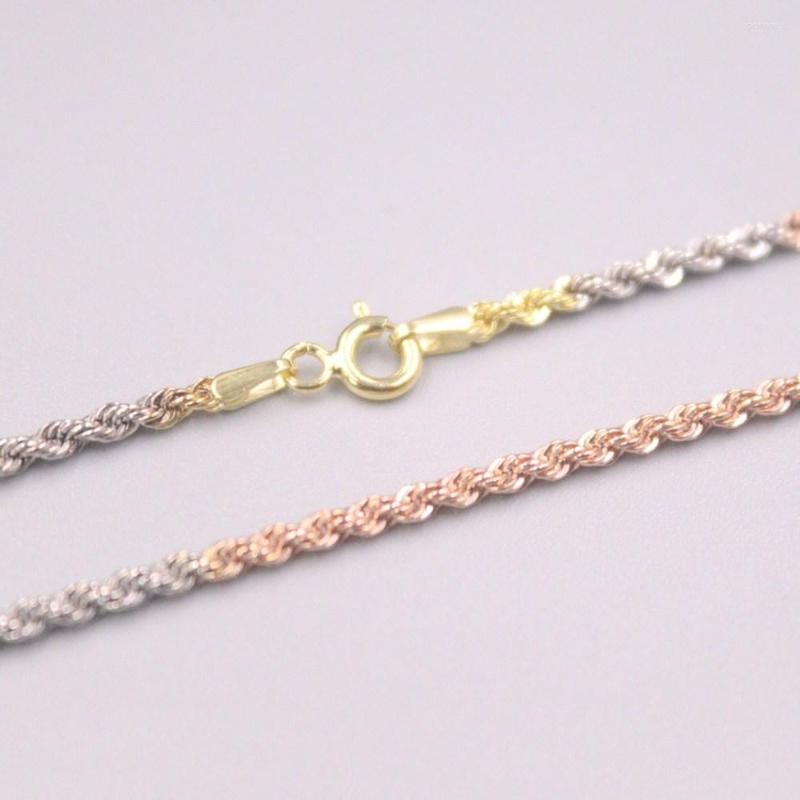 Chains D Pure 18Kt Multi-tone Gold Woman Necklace Lucky Rope Chain 2.6-2.8g 17.7"L 2mmW Gift Fine Jewelry
Chains D Pure 18Kt Multi-tone Gold Woman Necklace Lucky Rope Chain 2.6-2.8g 17.7"L 2mmW Gift Fine Jewelry