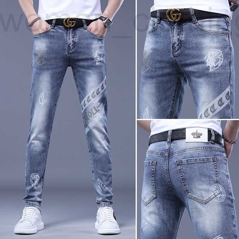 Men's Jeans Designer Stretch jeans men's summer thin style spring and new printed trousers slim fit small feet MQF4, It8820
Men's Jeans Designer Stretch jeans men's summer thin style spring and new printed trousers slim fit small feet MQF4, It8820