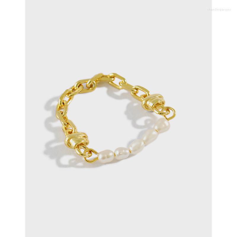 Cluster Rings Authentic 925 Sterling Silver Jewelry Baroque Pearl Chain Ring Adjustable C-JF278
Cluster Rings Authentic 925 Sterling Silver Jewelry Baroque Pearl Chain Ring Adjustable C-JF278
