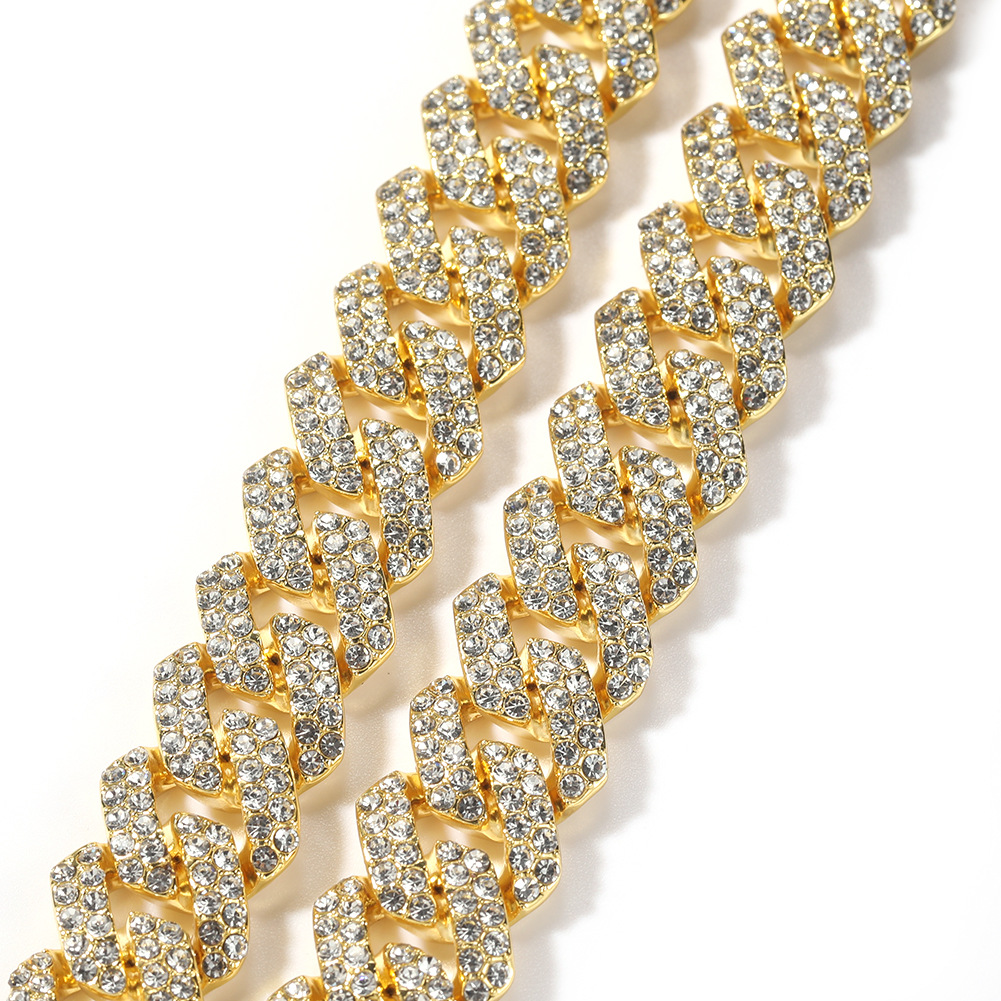 18mm Hip Hop Cuban Link Chain Necklace 18K Real Gold Plated Stainless Steel Fashion Metal Necklace for Men