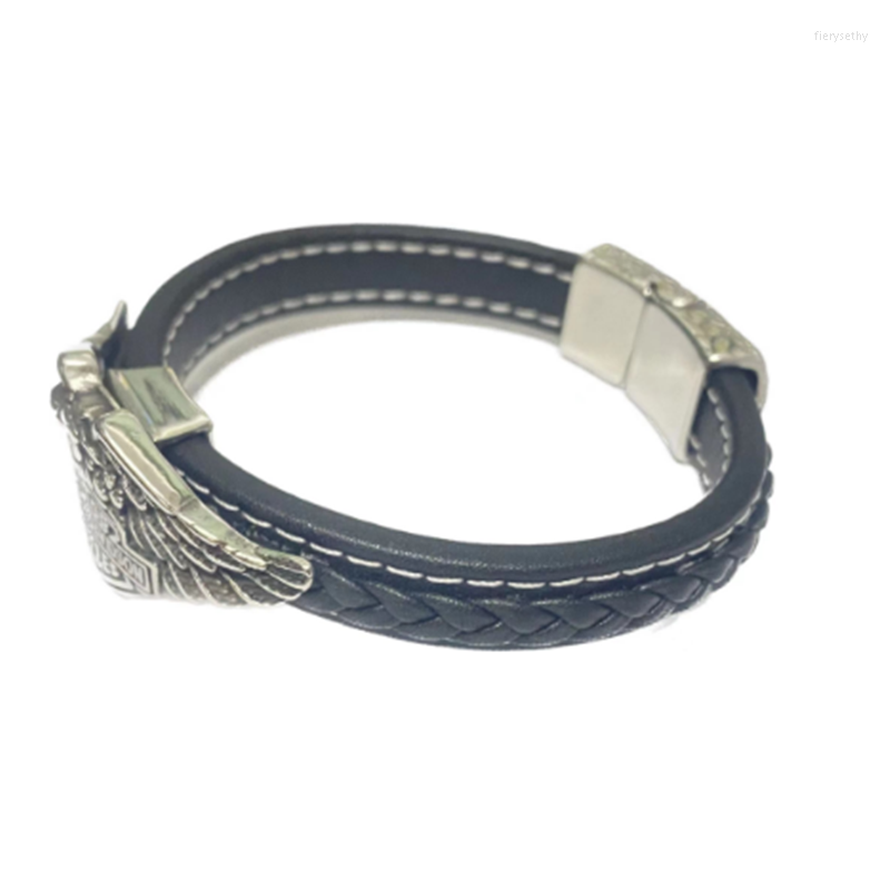Charm Bracelets Genuine Leather Black Stainless Steel Magnetic Eagle Bracelet Men Birthday Gift For Boy Friend
Charm Bracelets Genuine Leather Black Stainless Steel Magnetic Eagle Bracelet Men Birthday Gift For Boy Friend