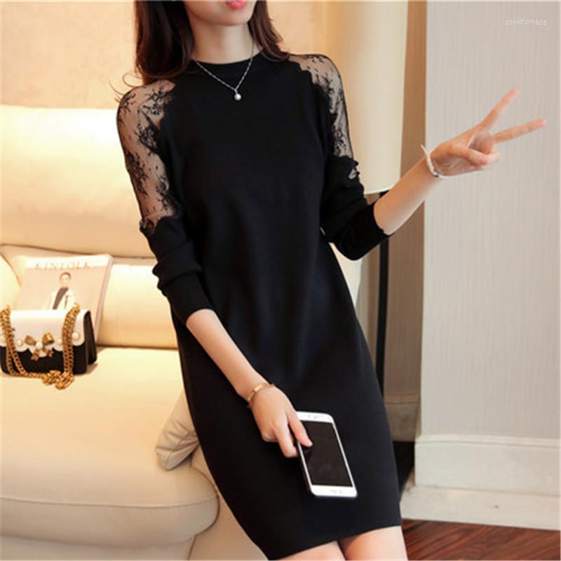 Women' Sweaters Winter Sweater Dresses For Women Autumn Casual O-neck Full Sleeve Lace Patchwork Long Pullovers Pure Knitted Dress PZ116, Black
Women' Sweaters Winter Sweater Dresses For Women Autumn Casual O-neck Full Sleeve Lace Patchwork Long Pullovers Pure Knitted Dress PZ116, Black