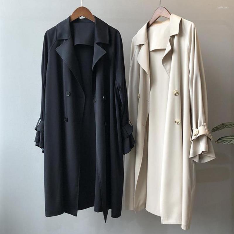 Women Windbreaker Solid Color Long Sleeve Trench Coats Turn-down Collar Midi Length Casual Buttons Sleeve Belt Elegant Autumn Coat for Office, Black
Women Windbreaker Solid Color Long Sleeve Trench Coats Turn-down Collar Midi Length Casual Buttons Sleeve Belt Elegant Autumn Coat for Office, Black