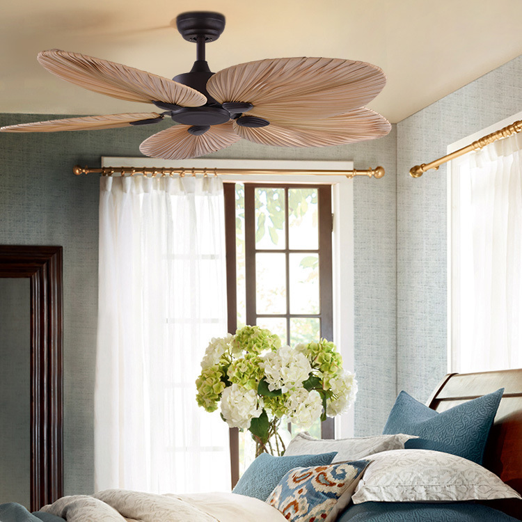 New High Quality 52inch Factory Price Natural Breeze Palm Leaf Fan Blades 220V Remote Control Ceiling Fan Living Room
New High Quality 52inch Factory Price Natural Breeze Palm Leaf Fan Blades 220V Remote Control Ceiling Fan Living Room