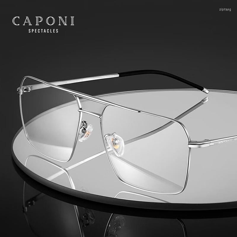 Sunglasses CAPONI 2023 Eye Glasses Frame For Men Titanium Alloy Fashion Blue Light Blocking Designer Brand Spectacles JF8386
Sunglasses CAPONI 2023 Eye Glasses Frame For Men Titanium Alloy Fashion Blue Light Blocking Designer Brand Spectacles JF8386
