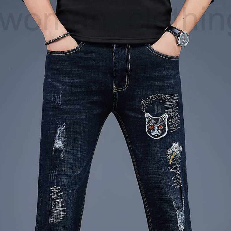 Men's Jeans Designer Autumn net red men's embroidery torn jeans slim pants stretch Korean version trend 52TA, Black 232
Men's Jeans Designer Autumn net red men's embroidery torn jeans slim pants stretch Korean version trend 52TA, Black 232