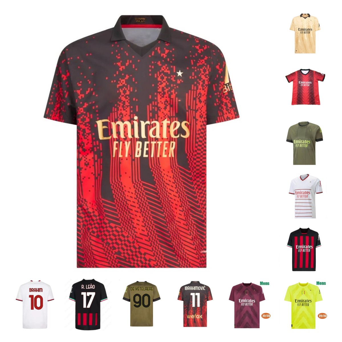 23 24 IBRAHIMOVIC Soccer Jerseys DE KETELAERE R. LEAO special-edition 4th Ac 2023 2024 GIROUD TONALI THEO R.LEAO ROMAGNOLI BRAHIM GOALKEEPER FANS PLAYER VERSION mIlaNs, Adult 13
23 24 IBRAHIMOVIC Soccer Jerseys DE KETELAERE R. LEAO special-edition 4th Ac 2023 2024 GIROUD TONALI THEO R.LEAO ROMAGNOLI BRAHIM GOALKEEPER FANS PLAYER VERSION mIlaNs, Adult 13