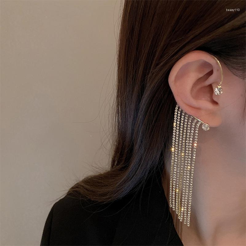 Backs Earrings 1Pc Luxury Shining Zircon Inlaid Rhinestone Long Tassel Ear Bone Clip Earring Cuff Exquisite Vintage Fashion Jewelry
Backs Earrings 1Pc Luxury Shining Zircon Inlaid Rhinestone Long Tassel Ear Bone Clip Earring Cuff Exquisite Vintage Fashion Jewelry