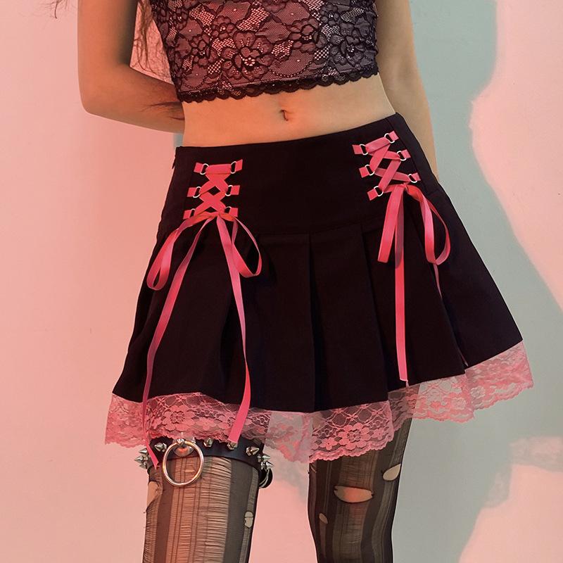 Skirts Lace Up Goth Pleated Skirt Woman Punk Style Dark Academia Aesthetic Vintage 90s Streetwear Black Dance Mini
Skirts Lace Up Goth Pleated Skirt Woman Punk Style Dark Academia Aesthetic Vintage 90s Streetwear Black Dance Mini