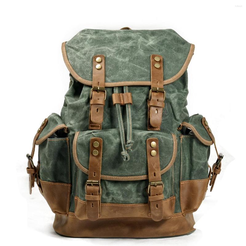 Backpack Waterproof Oil Wax Canvas Mountaineering Fishing Outdoor Military Sports Camping Hiking, Dark grey
Backpack Waterproof Oil Wax Canvas Mountaineering Fishing Outdoor Military Sports Camping Hiking, Dark grey