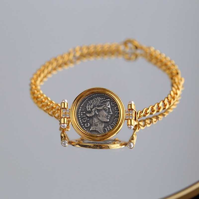 Charm Bracelets Hot Selling European and American Famous Brand Ancient Roman Silver Coin Bracelet Retro Relief Goddess of Luck Fashion Jewelry L230227
Charm Bracelets Hot Selling European and American Famous Brand Ancient Roman Silver Coin Bracelet Retro Relief Goddess of Luck Fashion Jewelry L230227