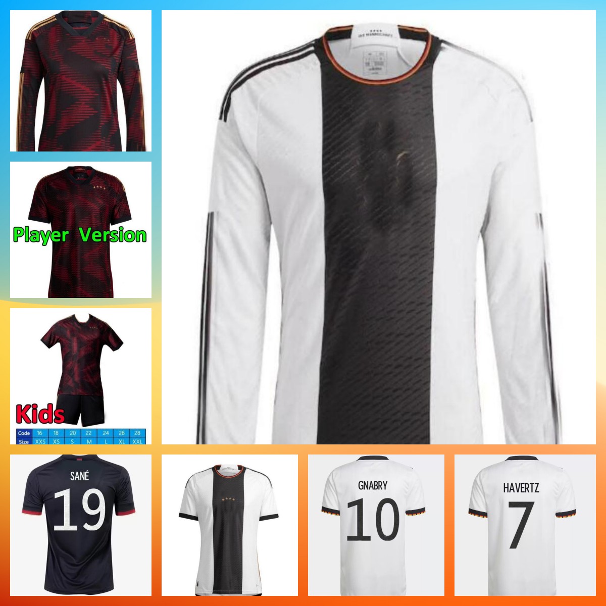 Fans Player version 22 23 HUMMELS soccer jerseys Newest KROOS GNABRY WERNER MULLER DRAXLER REUS HAVERTZ football shirt germanyS Men kids kit Long sleeve, 03
Fans Player version 22 23 HUMMELS soccer jerseys Newest KROOS GNABRY WERNER MULLER DRAXLER REUS HAVERTZ football shirt germanyS Men kids kit Long sleeve, 03