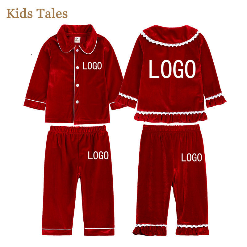 

Pajamas Custom Personalized Kids Boy Girl Velvet Christmas Pajamas Set DIY Add Your Text Image Long Sleeve TopsPants Toddler Sleepwear 230227, Velvet 09