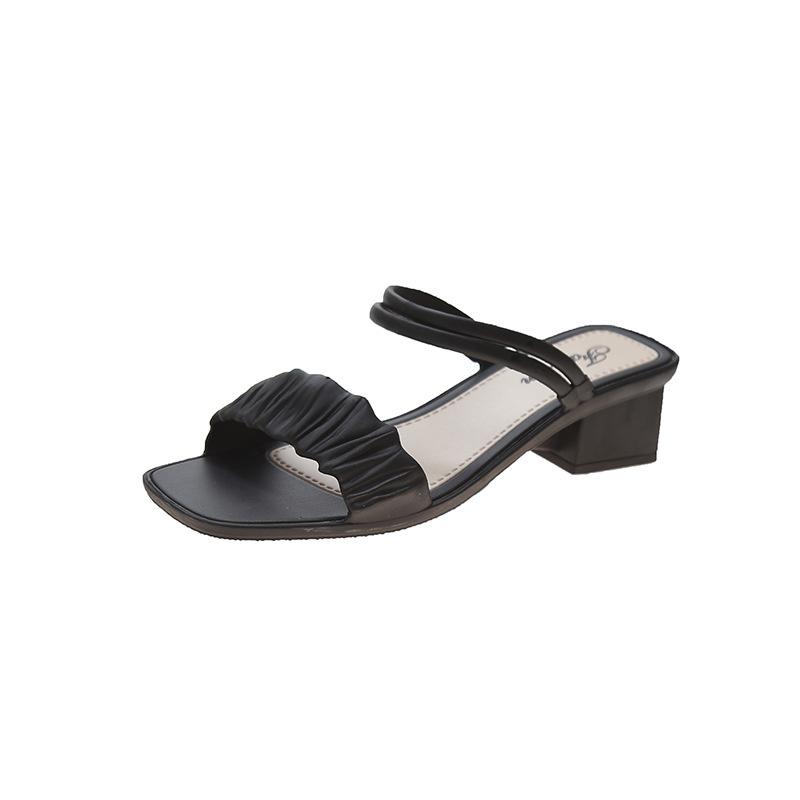 Sandals 2023 Women's Dual-Use In High Heels Fashion Korean Version Of The Simple Outer Wear And Slippers, Black
Sandals 2023 Women's Dual-Use In High Heels Fashion Korean Version Of The Simple Outer Wear And Slippers, Black