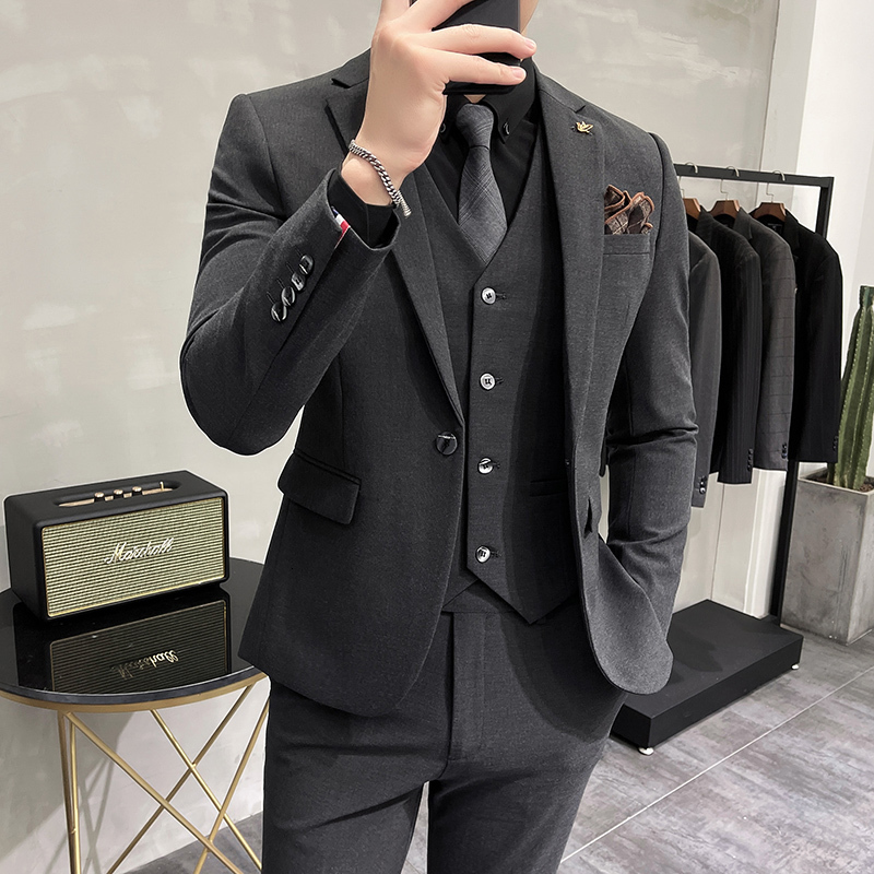 Men's Suits Blazers Jacket Vest Pants High-end Brand Boutique Fashion Solid Color Mens Casual Business Suit 3Piece Set Groom Wedding Dress 230227, Dark gray
Men's Suits Blazers Jacket Vest Pants High-end Brand Boutique Fashion Solid Color Mens Casual Business Suit 3Piece Set Groom Wedding Dress 230227, Dark gray