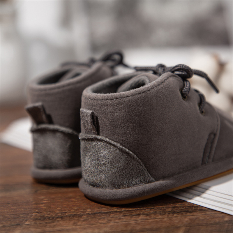 First Walkers Autumn Toddler Infant Shoes Fashion Lace-up Soft Rubber Sole Cotton Non-slip Casual Baby Shoes for Boy Girl Ankle Boots Walkers 230227