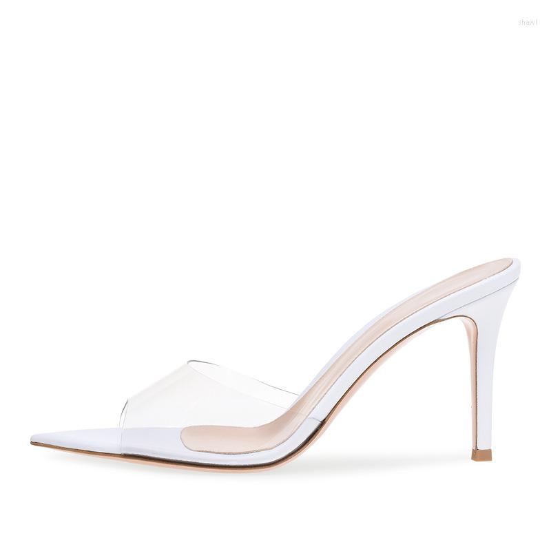 Slippers Pointed Toe Mules Slingback Sexy Shoes For Women Transparent PVC Pantuflas Solid Color Ladies Zapatos Mujer High Heels, As show
Slippers Pointed Toe Mules Slingback Sexy Shoes For Women Transparent PVC Pantuflas Solid Color Ladies Zapatos Mujer High Heels, As show