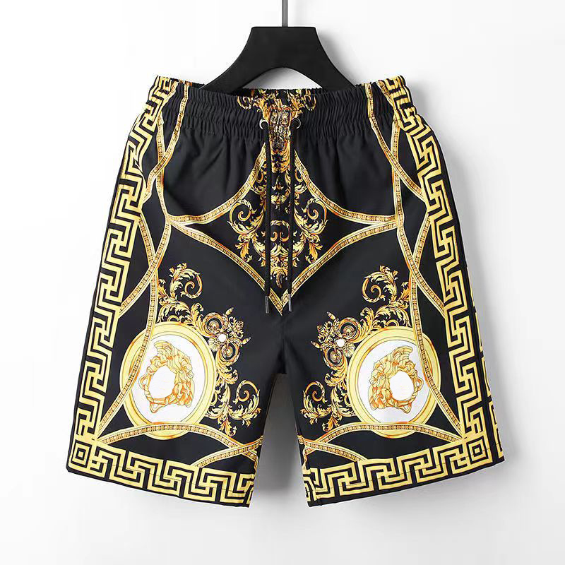 Men's beach shorts famous designer fashion sports fashion shorts jogging pants cotton summer wear, Black