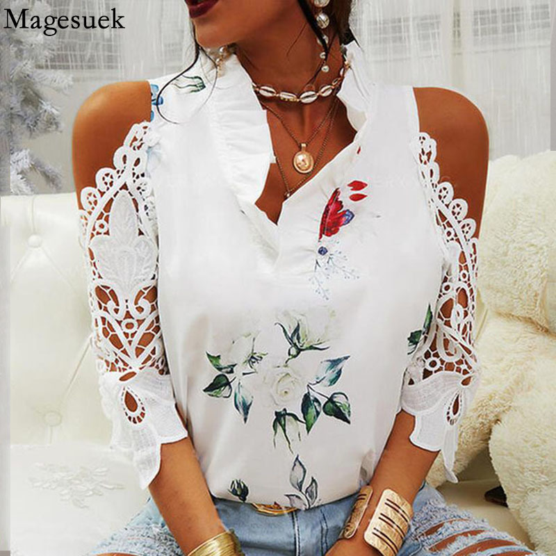 Women' Blouses Shirts Sexy Hollow Out Printed Women V-Neck Elegant Short Sleeve Lace Summer Female Strapless Blouse Casual Tops 19361 230227, White
Women' Blouses Shirts Sexy Hollow Out Printed Women V-Neck Elegant Short Sleeve Lace Summer Female Strapless Blouse Casual Tops 19361 230227, White