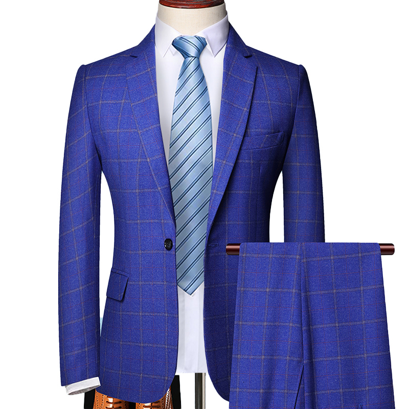 Men's Suits Blazers Blazer and Pants Classic Plaid Business Office Suits Two -piece Suit and One Jacket Groom Wedding Dress Party Host Trousers 230227, Blue blazer
Men's Suits Blazers Blazer and Pants Classic Plaid Business Office Suits Two -piece Suit and One Jacket Groom Wedding Dress Party Host Trousers 230227, Blue blazer