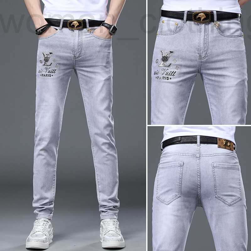 Men's Jeans Designer Light Luxury Summer Thin Color Fashion Print Slim Fit Feet Elastic Casual Pants OI3X, 6891 white 
Men's Jeans Designer Light Luxury Summer Thin Color Fashion Print Slim Fit Feet Elastic Casual Pants OI3X, 6891 white