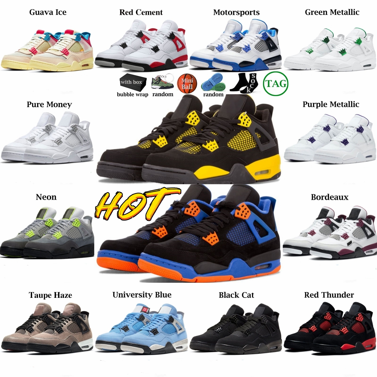 Basketball Shoes Men Women 4 4s Red Thunder Sail Black Cat White Oreo Pure Money Infrared Military Metallic Purple Cool Grey Motorsports Mens Sneakers, 24
Basketball Shoes Men Women 4 4s Red Thunder Sail Black Cat White Oreo Pure Money Infrared Military Metallic Purple Cool Grey Motorsports Mens Sneakers, 24