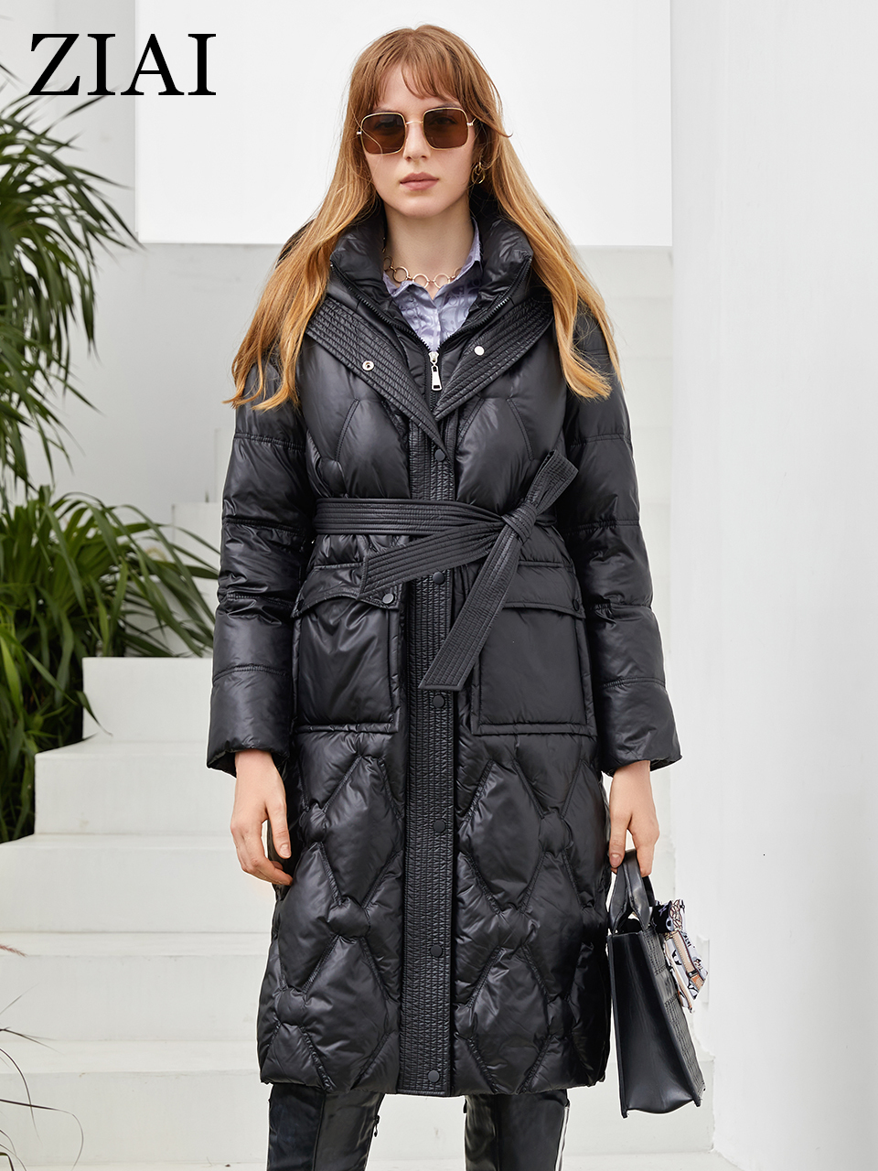 Women's Wool Blends ZIAI Winter Down Jacket Long Black Classic Design Zipper Breasted Belt Big Pocket Women Fashion Parkas ZR6 230227, Black2
Women's Wool Blends ZIAI Winter Down Jacket Long Black Classic Design Zipper Breasted Belt Big Pocket Women Fashion Parkas ZR6 230227, Black2