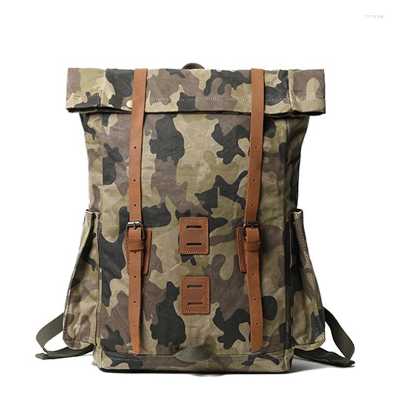 Backpack Retro Canvas Outdoor Large-capacity First Layer Leather Mountaineering Bag Camouflage Camping, Army green
Backpack Retro Canvas Outdoor Large-capacity First Layer Leather Mountaineering Bag Camouflage Camping, Army green