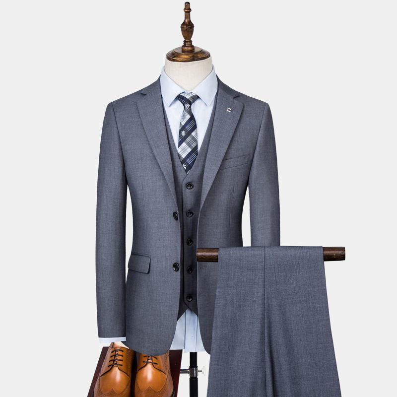 Men's Suits Blazers Boutique Blazer Vest Pants Men's Suit Fashion Business Elegant Solid Color 2 Buttons Gentleman Wedding Formal 3 Piece Se