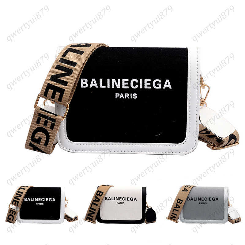 qwertyui879 Cross Body 2023 New Fashion Luxury Design Small Square Bags Letter Wide Strap Shoulder Messenger Bags Women Purse And Handbags Designer Bags 103122H