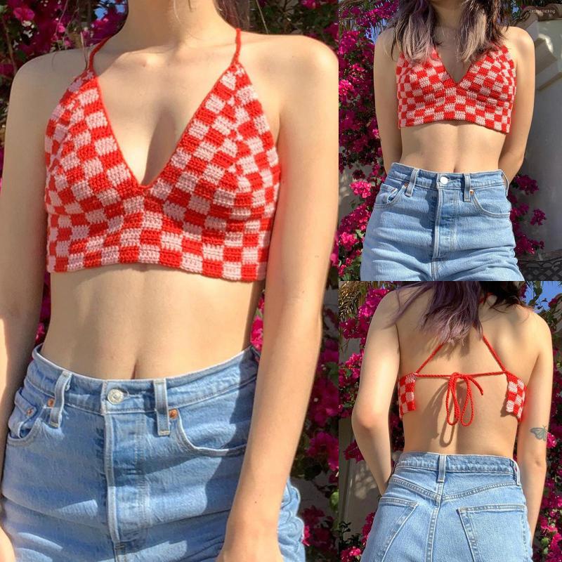 Women' Tanks 2023 Women' Halter Crop Cami Tops Sleeveless Self-Tie Backless Checkerboard Print Crochet Camisole, Red
Women' Tanks 2023 Women' Halter Crop Cami Tops Sleeveless Self-Tie Backless Checkerboard Print Crochet Camisole, Red