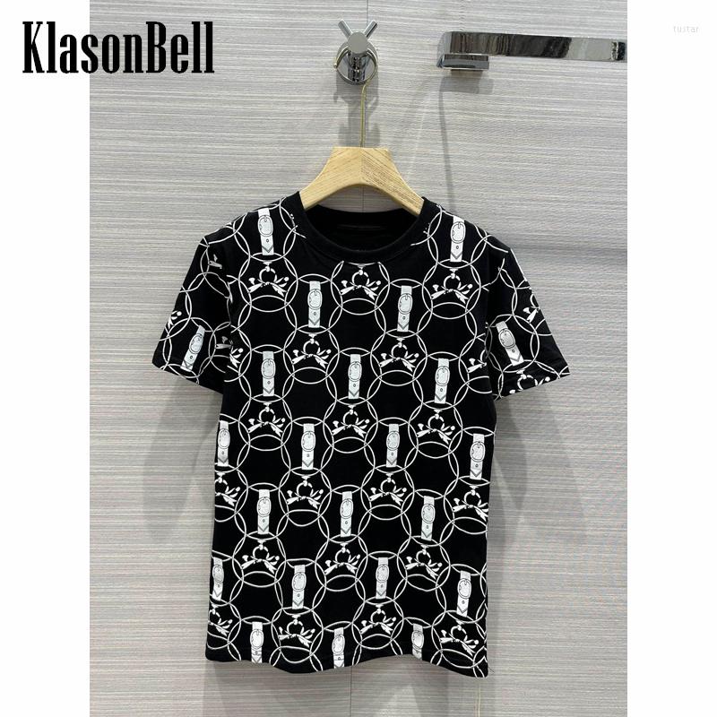Women' T Shirts 2.3 KlasonBell Women Contrast Color Print Pattern Short Sleeve Round Neck Comfortable Casual T-Shirt, Black
Women' T Shirts 2.3 KlasonBell Women Contrast Color Print Pattern Short Sleeve Round Neck Comfortable Casual T-Shirt, Black