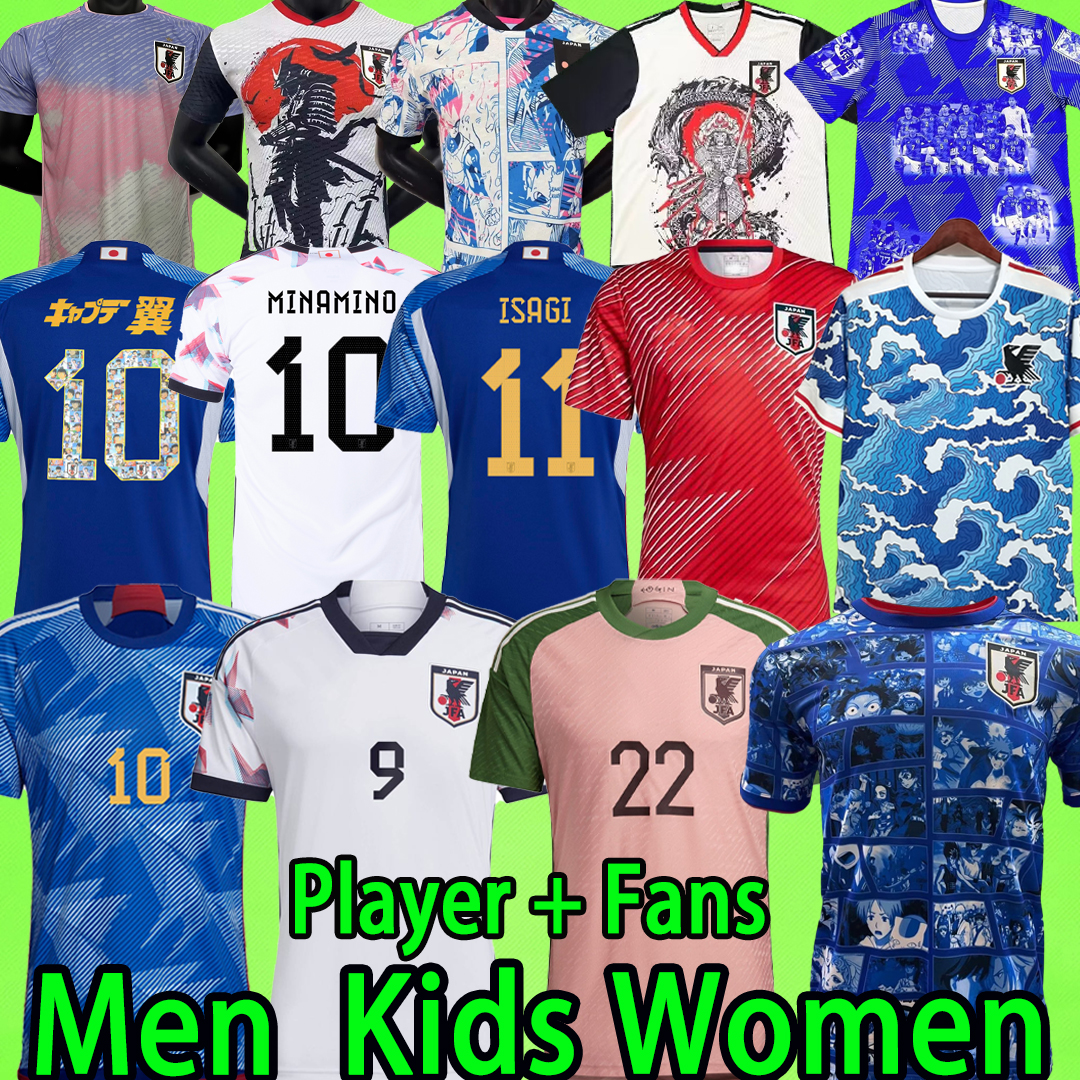 Japan 2022 Soccer Jerseys Cartoon ISAGI ATOM TSUBASA MINAMINO ASANO DOAN KUBO ITO WOMEN KIDS KIT 2023 Japanese Special uniform 22 23 Football Shirt Fan Player version, 2022 fans version
Japan 2022 Soccer Jerseys Cartoon ISAGI ATOM TSUBASA MINAMINO ASANO DOAN KUBO ITO WOMEN KIDS KIT 2023 Japanese Special uniform 22 23 Football Shirt Fan Player version, 2022 fans version