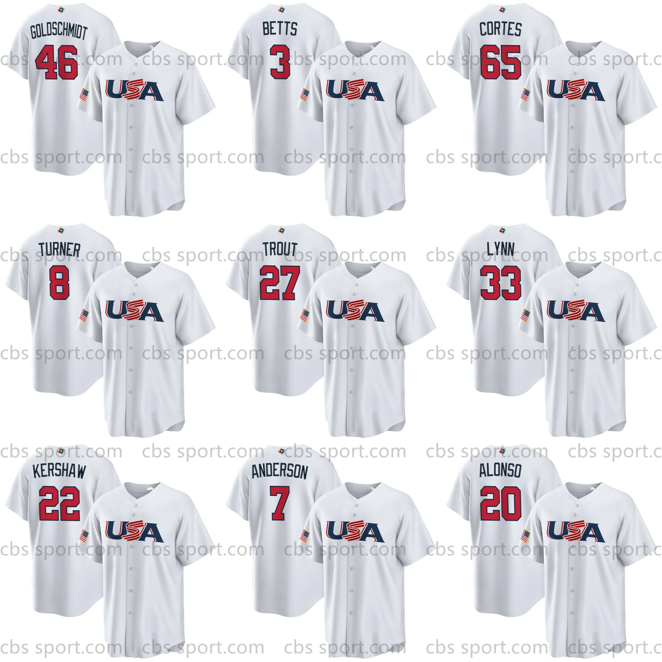 CUSTOM Mookie Betts Bobby Witt Jr. USA 2023 World Baseball Classic Jersey WBC Pete Alonso 8 Trea Turner Mike Trout J. T. Realmuto Kershaw An, 2023 wbc navy flex base
CUSTOM Mookie Betts Bobby Witt Jr. USA 2023 World Baseball Classic Jersey WBC Pete Alonso 8 Trea Turner Mike Trout J. T. Realmuto Kershaw An, 2023 wbc navy flex base