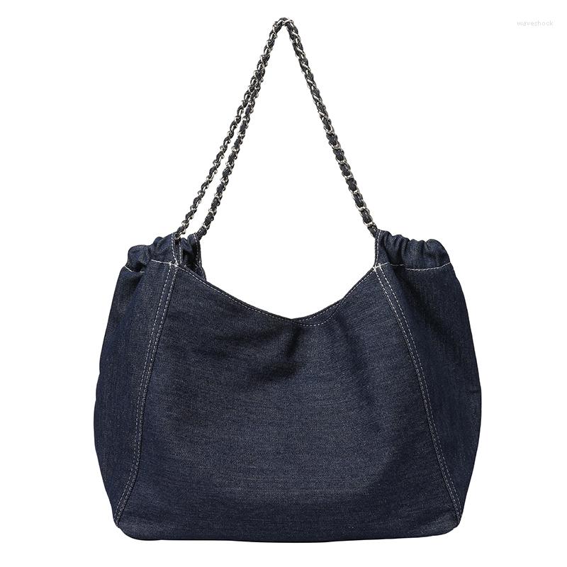 Evening Bags Large Shoulder Bag Women's Armpit Leisure Tote Lazy Wind Denim Purse With Chain School For Girls Student College, Black
Evening Bags Large Shoulder Bag Women's Armpit Leisure Tote Lazy Wind Denim Purse With Chain School For Girls Student College, Black