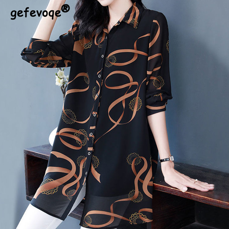 Women's Blouses Shirts Summer Soft Comfortable Blouse for Women Lapel Button Up Loose Casual Chiffon Shirt Printed Long Sleeve Midi Cardigan 230227, Black
Women's Blouses Shirts Summer Soft Comfortable Blouse for Women Lapel Button Up Loose Casual Chiffon Shirt Printed Long Sleeve Midi Cardigan 230227, Black