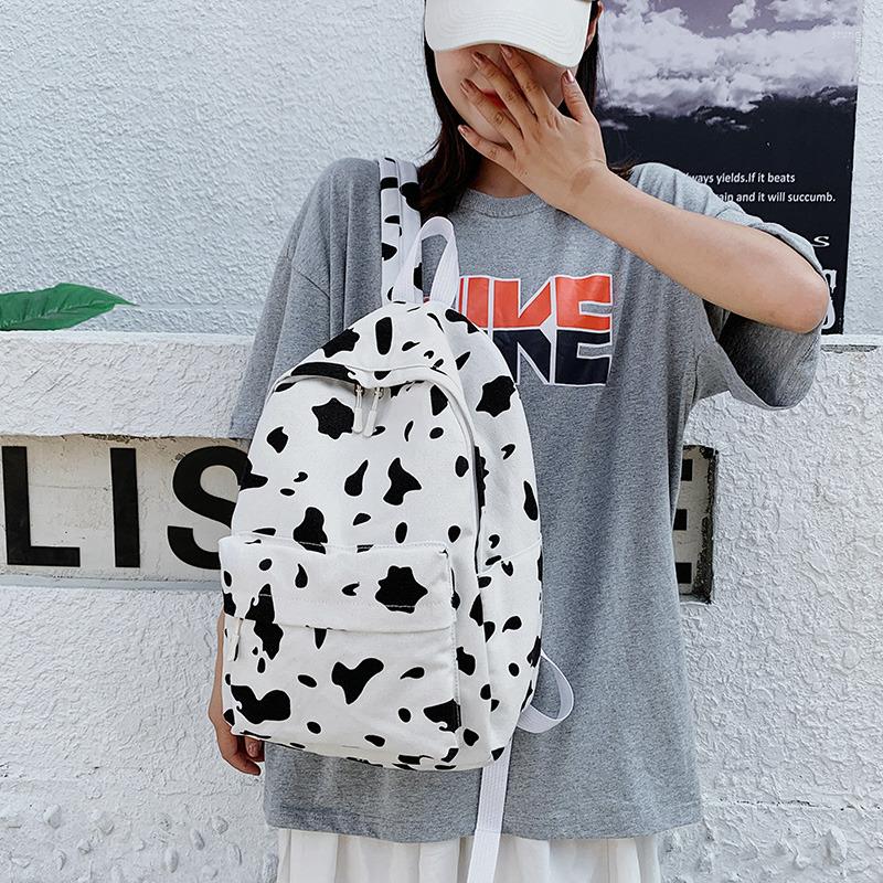Backpack Cow Pattern Canvas Cute School Bag Black Spot Bump Color Student
Backpack Cow Pattern Canvas Cute School Bag Black Spot Bump Color Student