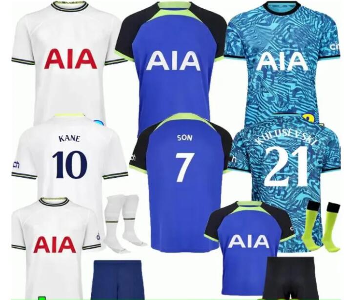 Tottenham 22 23 S-4XL soccer jersey KANE SON PERISIC KULUSEVSKI SPURS HOJBJERG 2022 2023 LUCAS LLORS Third Football kit shirt BRYAN BERGWIJN Soccer tops Men kids sets, 22 23 away +epl