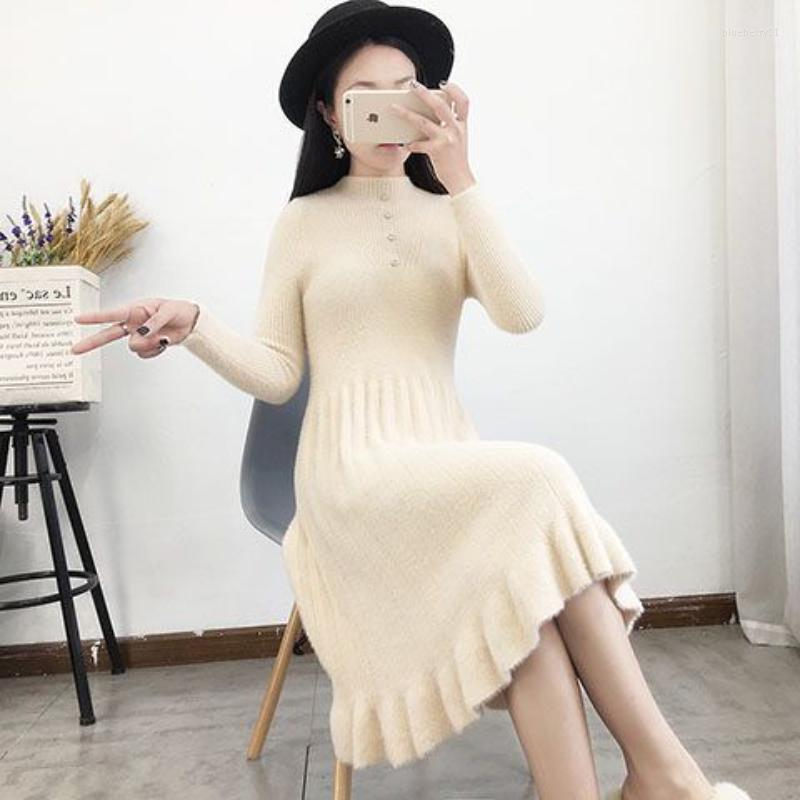 Casual Dresses Women Autumn Knitted Female Half Turtleneck Slim Oversized Basic Bodycon Sweater Dress Ladies Knit Warm Long G457, Black
Casual Dresses Women Autumn Knitted Female Half Turtleneck Slim Oversized Basic Bodycon Sweater Dress Ladies Knit Warm Long G457, Black