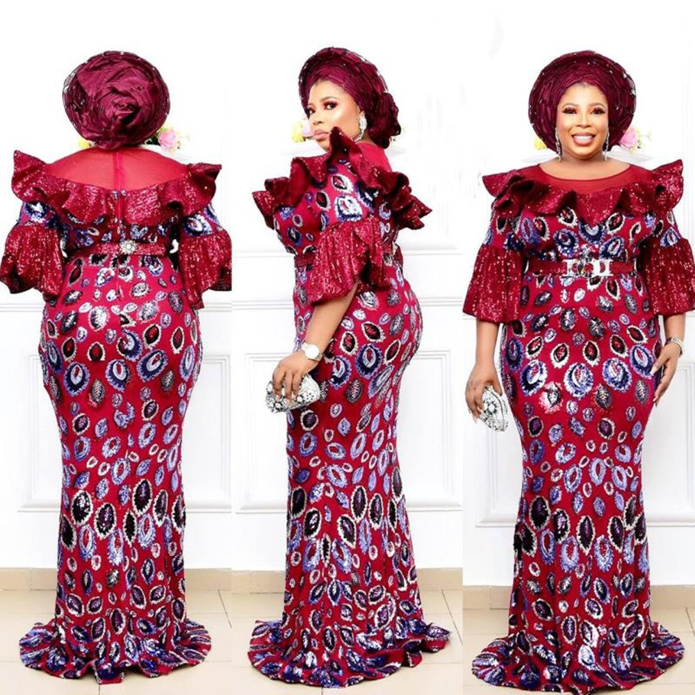 Ethnic Clothing Plus Size African Party Long Dresses for Women Dashiki Ankara Sequin Evening Gowns Turkey Outfits Robe Africa 230227