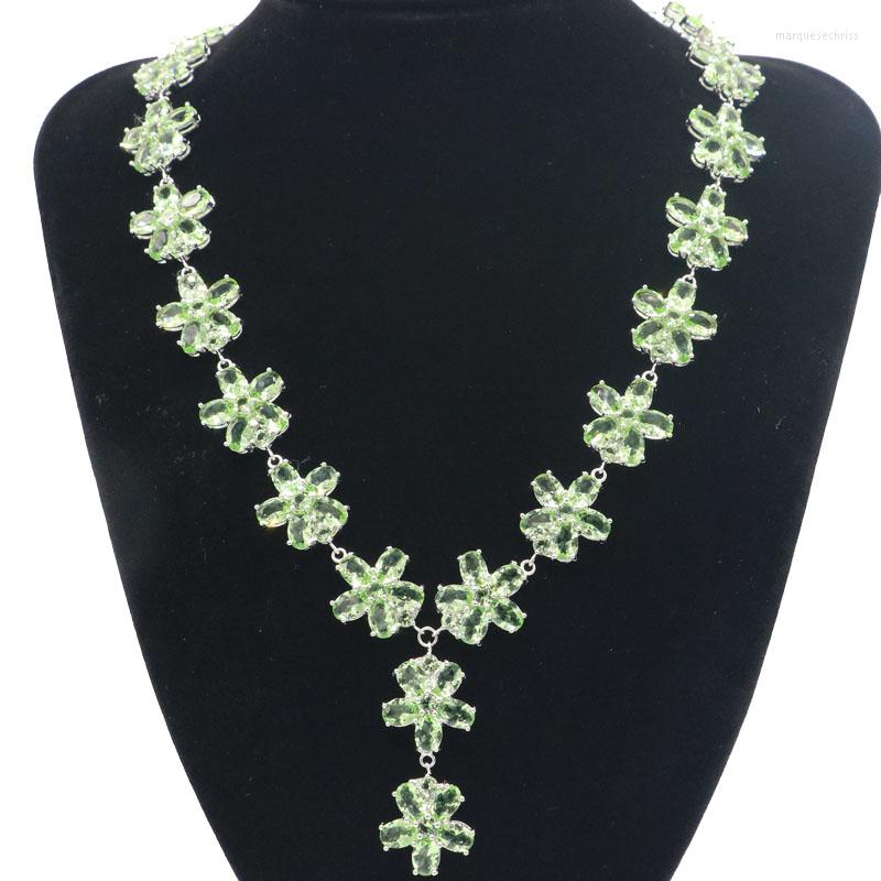 Chains 48x18mm Beautiful Flowers Shape Green Tsavorite Garnet Smoky Topaz Jewelry For Woman's Silver Necklace 18.5-19.5inch
Chains 48x18mm Beautiful Flowers Shape Green Tsavorite Garnet Smoky Topaz Jewelry For Woman's Silver Necklace 18.5-19.5inch