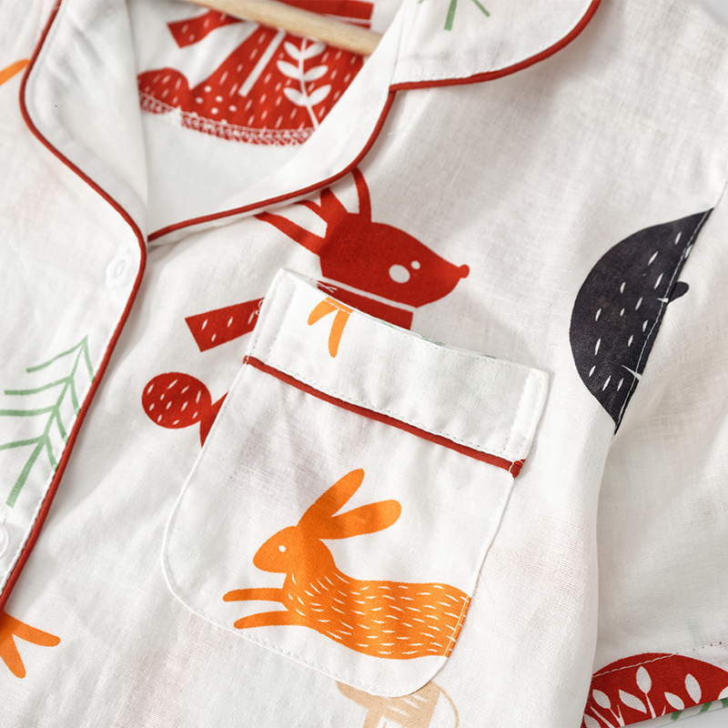 Women's Sleepwear Japanese simple short pyjamas women 100% cotton short sleeves ladies pajama sets shorts Cute cartoon sleepwear women homewear 2