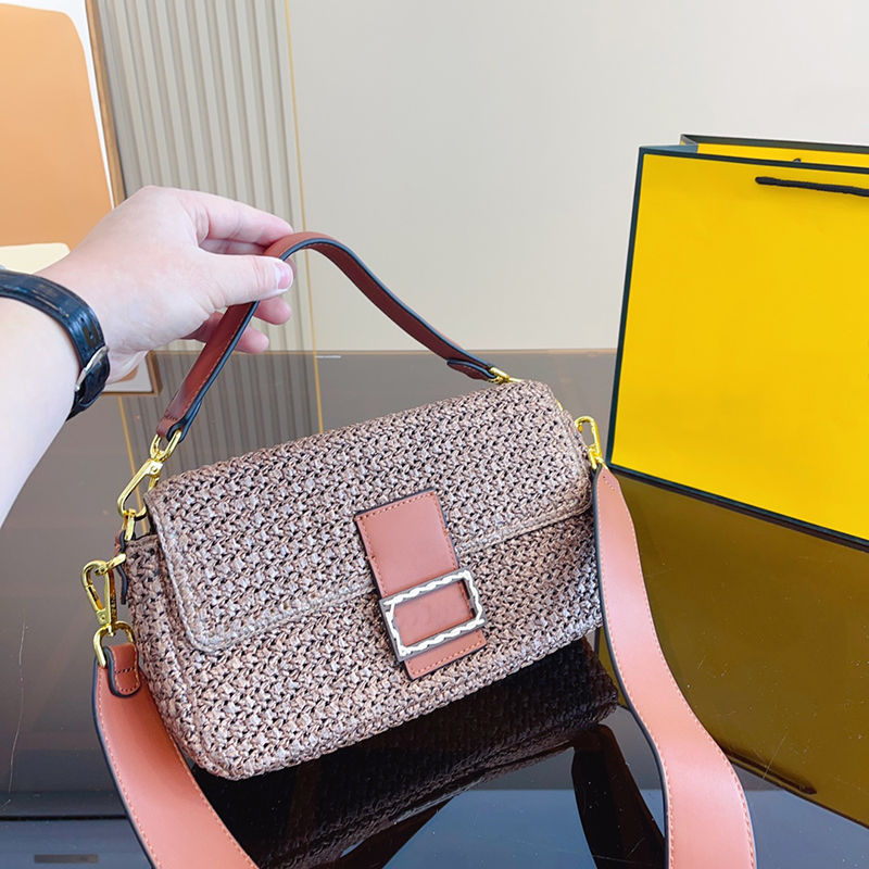 Woven Straw Bag Baguette Handbag Purse Crossbody Bags Fashion letter Raffi Weave Handle Tote Magnetic Clasp Detchable Shoulder Strap High Quality Messenger, 27*16*6cm
Woven Straw Bag Baguette Handbag Purse Crossbody Bags Fashion letter Raffi Weave Handle Tote Magnetic Clasp Detchable Shoulder Strap High Quality Messenger, 27*16*6cm